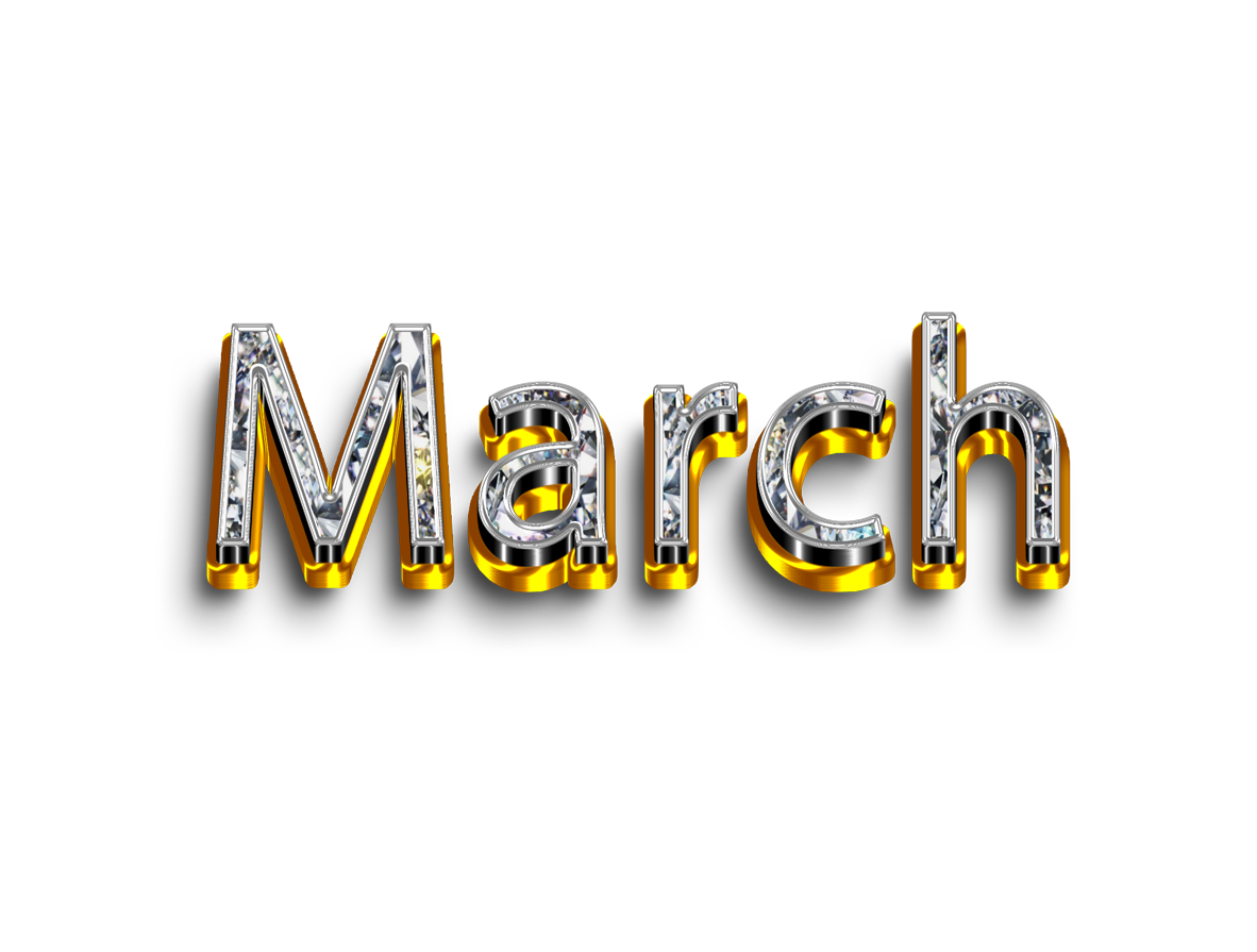 March png, March word png, word March png, March text png, March letters png, March word gold text typography PNG images png transparent background